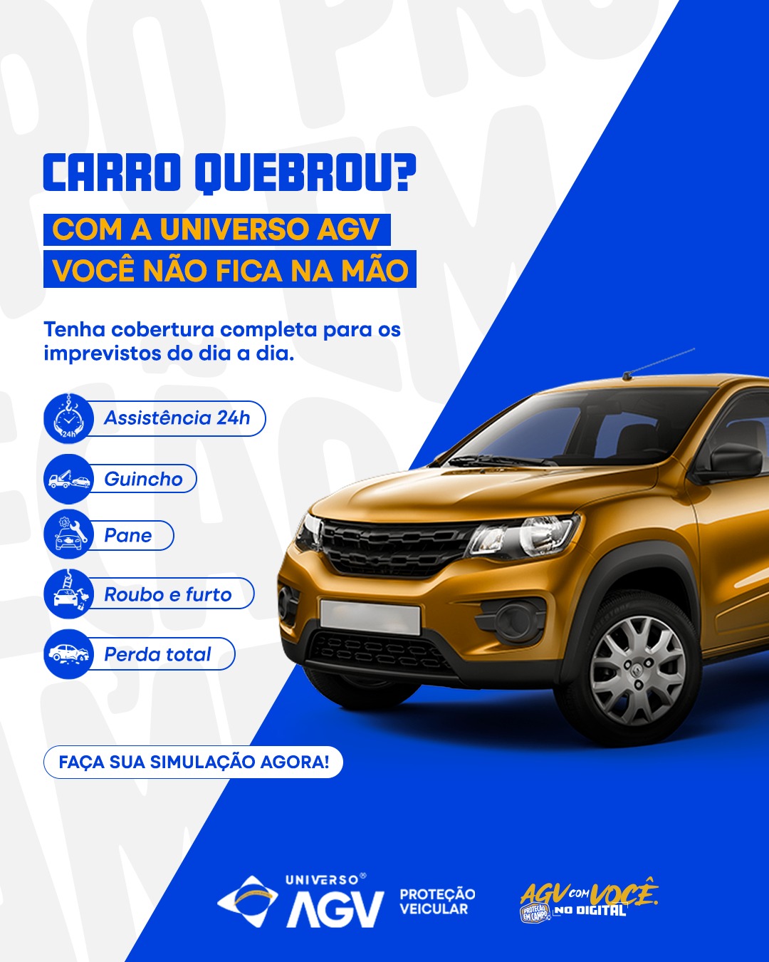 Material Universo AGV sobre assistência para carro quebrado